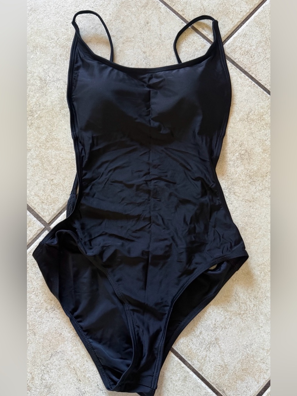 Sunny Co Black Open Back Cutout One Piece Swimsuit Size Large